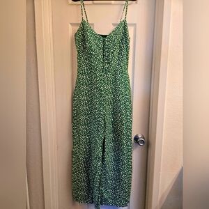 Banana Republic - Green & White Floral Jumpsuit